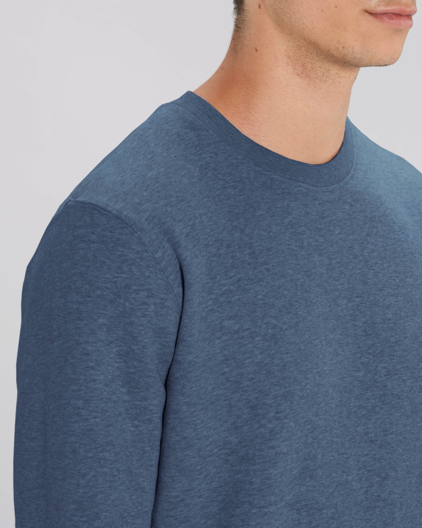 Changer Dark Heather Blue Studio Front Detail 2 scaled