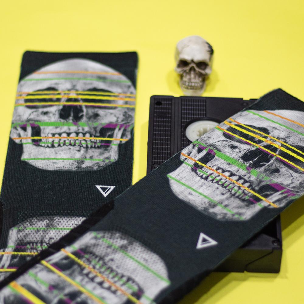 RX0024 lithe x ray skull socks performance black yellow green white