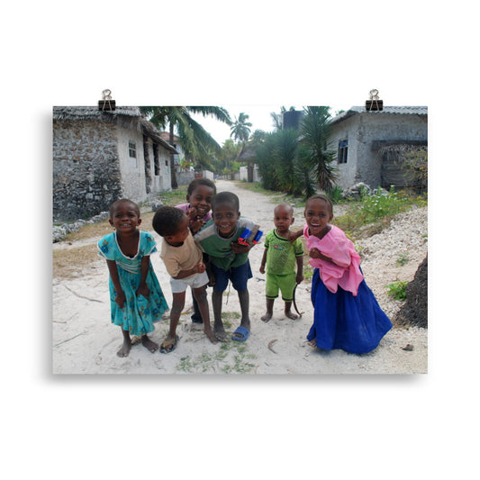 Smilende børn og hjertevarme Zanzibar - Plakat børn