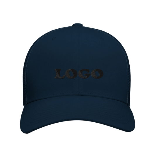 navy Flexfit 6606 Trucker Cap med broderet logo