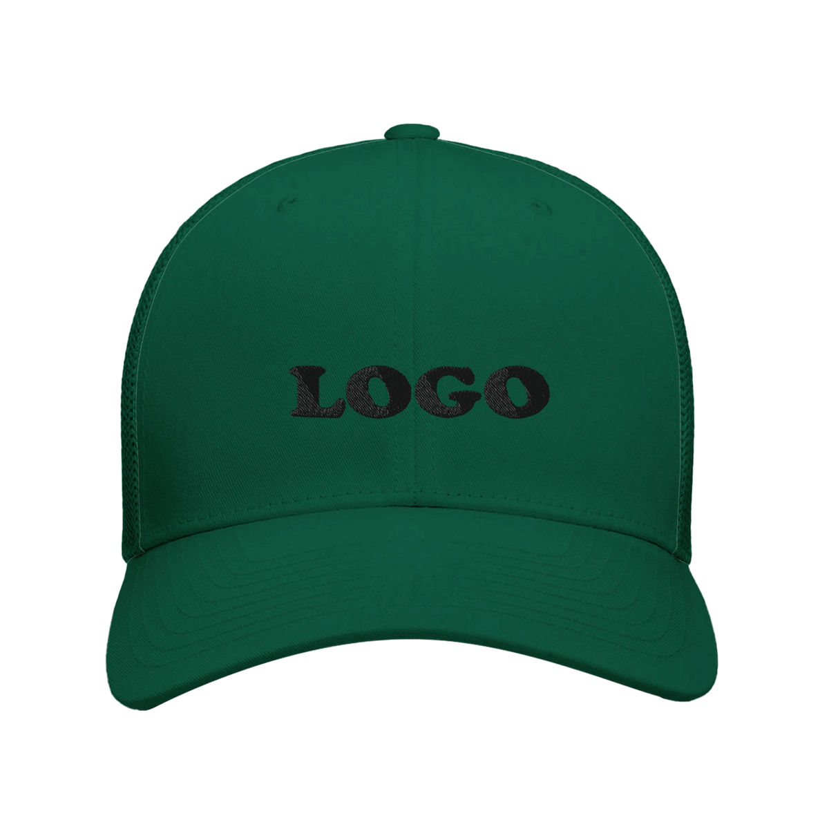 grøn Flexfit 6606 Trucker Cap med broderet logo