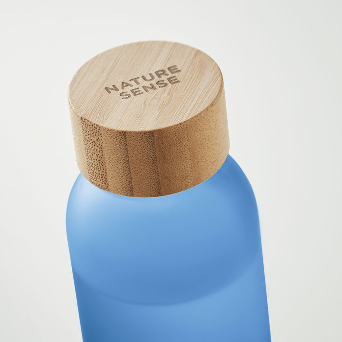 Frosted Glass Bottle 500 ml with Exclusive Bamboo Lid