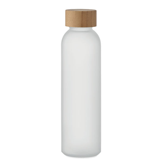 Frostet Glasflaske 500 ml med Eksklusivt Bambuslåg