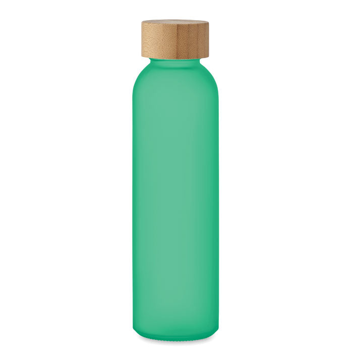 Frosted Glass Bottle 500 ml with Exclusive Bamboo Lid