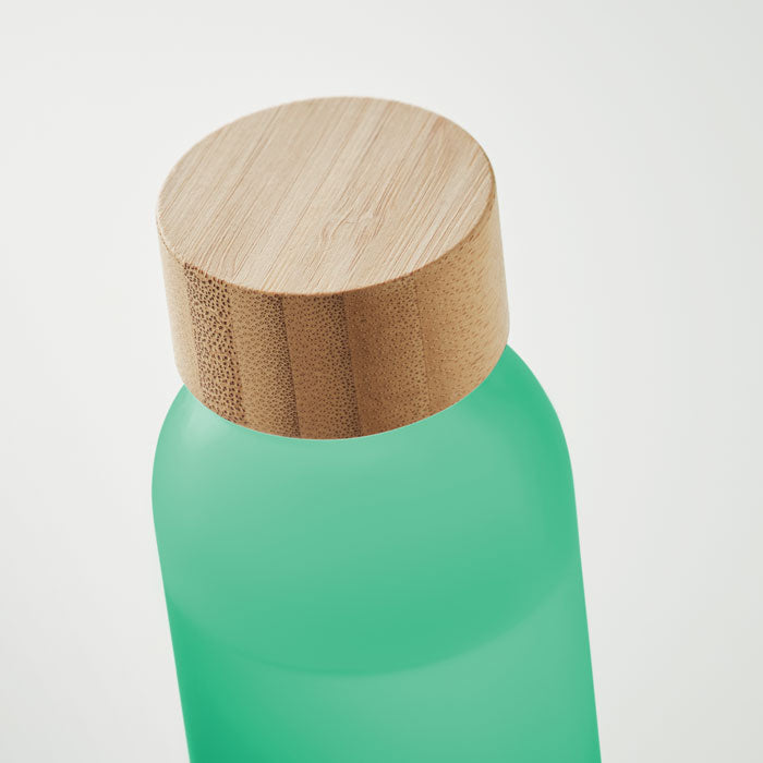 Frosted Glass Bottle 500 ml with Exclusive Bamboo Lid